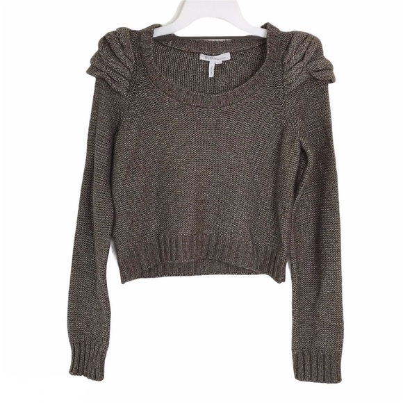 BCBGeneration Wool Blend Brown Crop Sweater SMALL - Picture 1 of 8